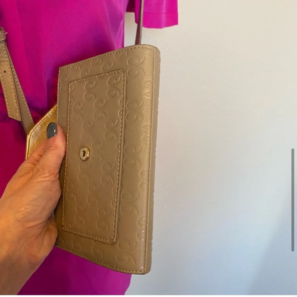 Nine West Metallic Silver and Beige Crossbody Bag